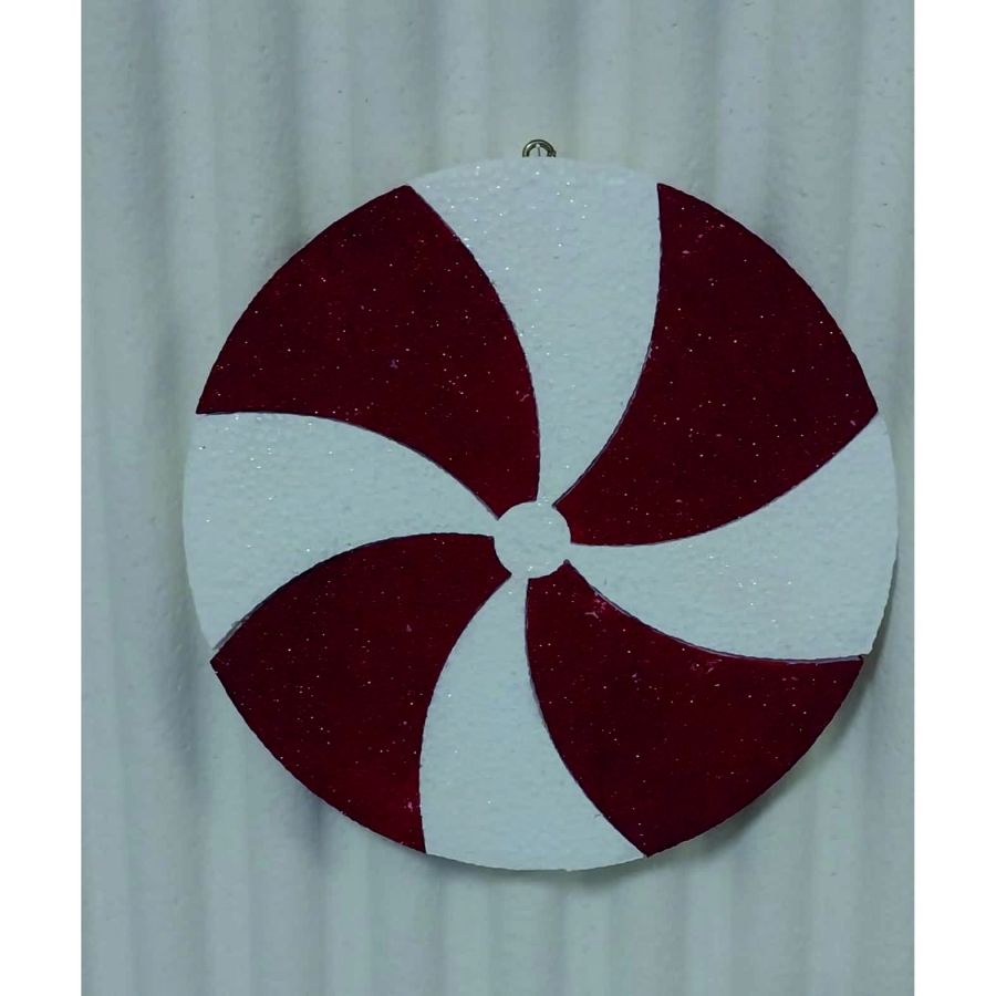 Yılbaşı Sosyete Şekeri kırmızı Simli 25 cm 