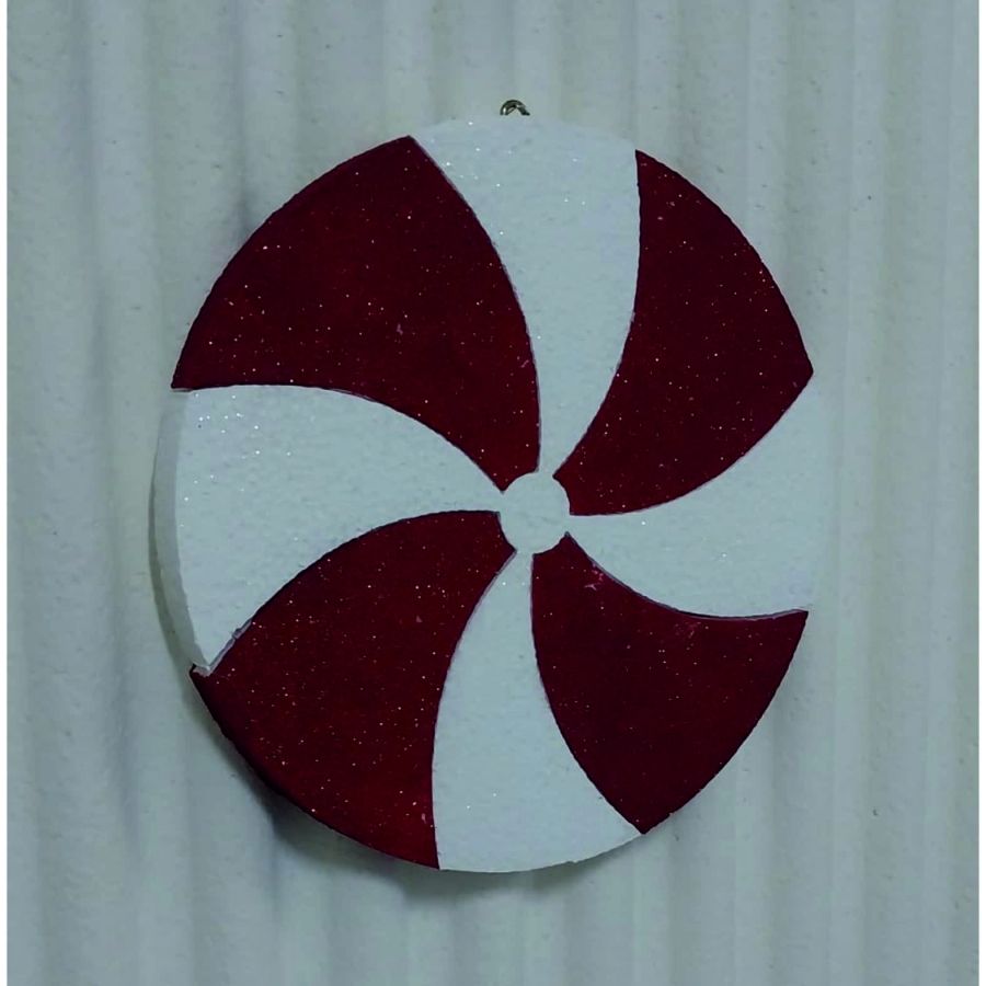 Yılbaşı Sosyete Şekeri kırmızı Simli 25 cm 